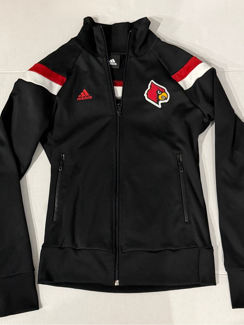 adidas Louisville Cardinals Black Red White Full Zip Track Jacket